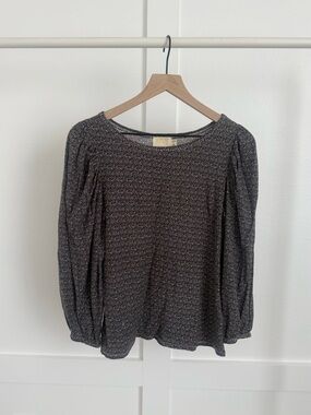 Nation LTD Floral Long Puff Sleeve Top